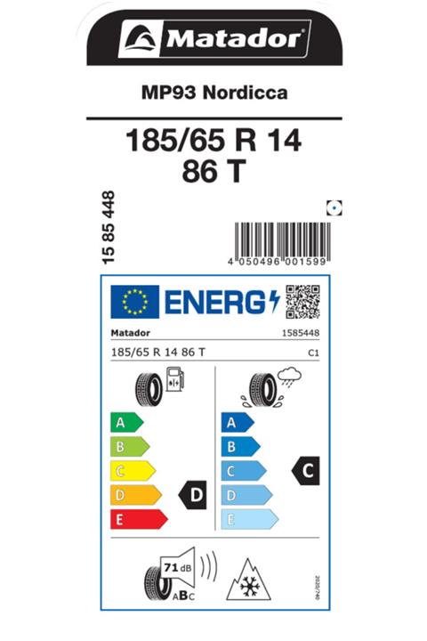 Matador 185/65r14 86t Mp93 Nordicca 2021 Üretim