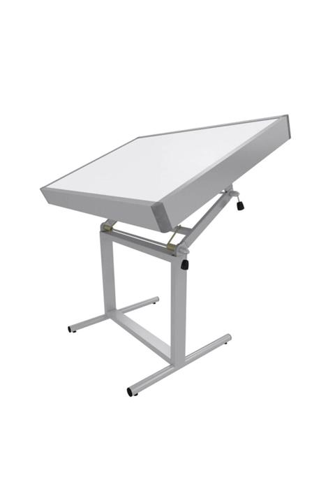 Pandas Beyaz Ayaklı Ledli Proje Çizim Masası 80*120 cm