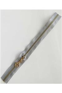 angel çanta aksesuar Başlıklı Fermuar 30 Cm Light Gold Metal Açık Gri