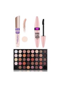 Makeuptime Göz Altı Likit Kapatıcı Orta Ton & 40'lı Far Paleti & Hyper Curl Maskara Set