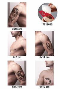 ONE SPRAY TATTOO Tribal Kol Dövmeleri Siyah Tattoo Sprey Ve 5 Adet Geçici Dövme Deseni Seti