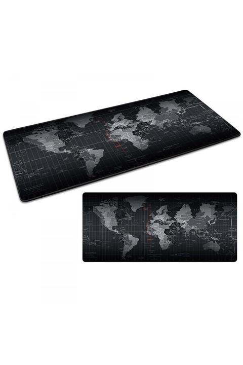 JTECH J-705 Dünya Atlası Xl Büyük Oyuncu Mouse Pad 300 X 700 3mm Özel Seri Kaymaz Taban