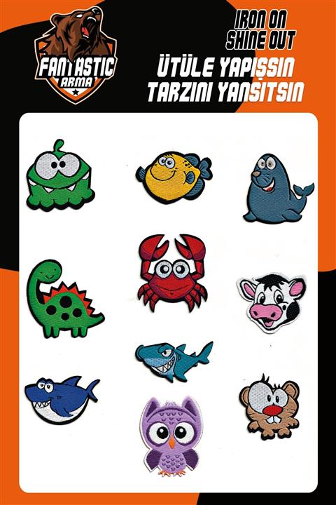 FANTASTIC Ütü Ile Yapışan Dokuma Arma Seti Patch Yama Yengeç, Baykuş Renkli Hayvanlar Modeli