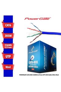 Powergate Cat6-box 23awg 0,57mm Utp Cat6 Kablo 305m Mavi