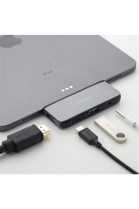 Momax Onelink 7 In 1 Dual Usb-c Hub Çevirici Koyu Gri
