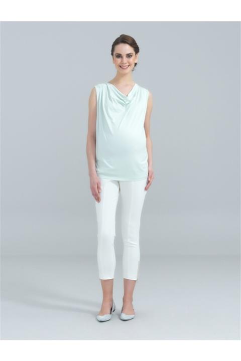 Charismom Kadın Mint Vankull Top Hamile Bluz  620