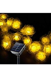 Schulzz Solar 30led Ampül 4m 8 Mod Ip Gül Desen Güneş Enerjili Dekorasyon Doğum Günü Düğün Sıcak Beyaz