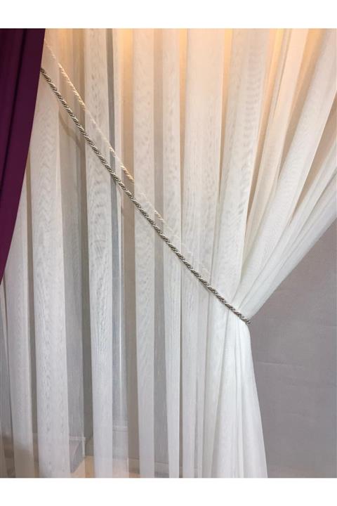 SelfStone Vizon Ebruli Kruvaze Perde Tül Fon Toplama Halat Kordon Braçol 300cm