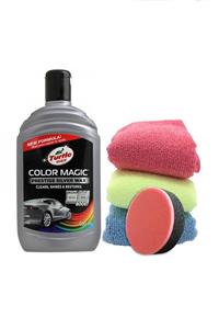 Turtle Wax Renkli Cila Gri 500 ml  3 Adet Mikrofiber Bez  Cila Süngeri