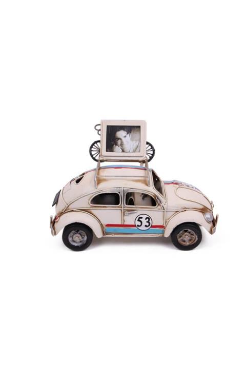 Yakamoz home Dekoratif Metal Araba Çerçeveli Vintage Ev Ofis Hediyelik