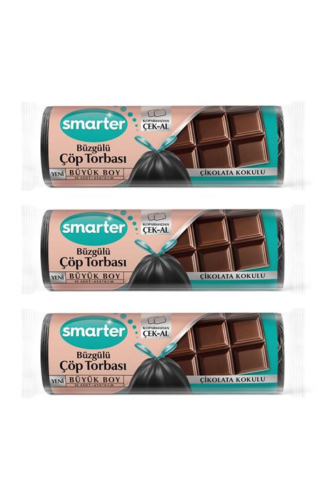 SMARTER 3 Lü Çikolata Kokulu Büzgülü Büyük Boy Çöp Torbası