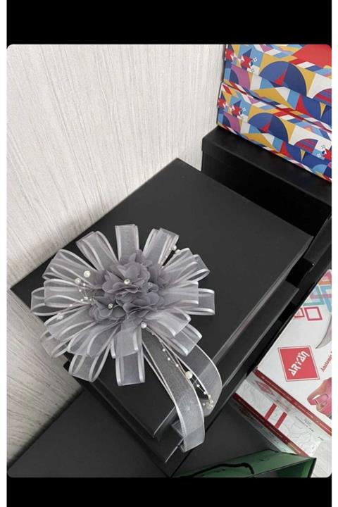 Assa Bohça Damat Gri Bohça Süsü  Nişan Bohçası 1 Adet