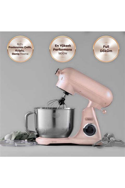 Karaca Powercast Chef Döküm Stand Mikser 1800w Mutfak Şefi Rosegold