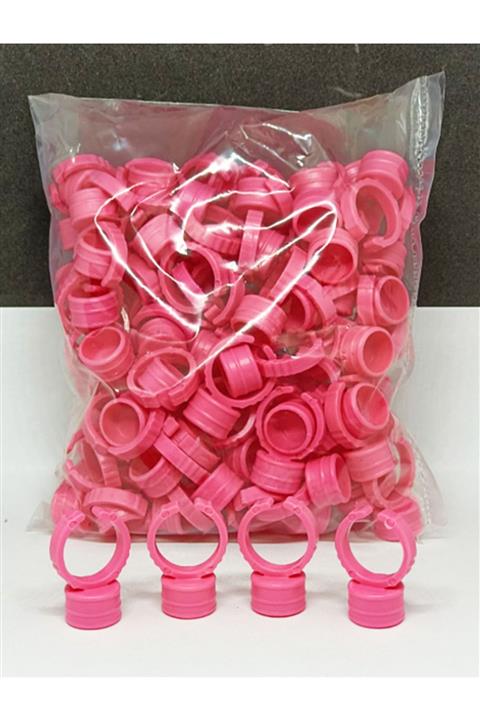 ARMONİKONYA Fuşya Microblading Kalıcı Makyaj Boya Koyma Potu Yüzük 100 Adet