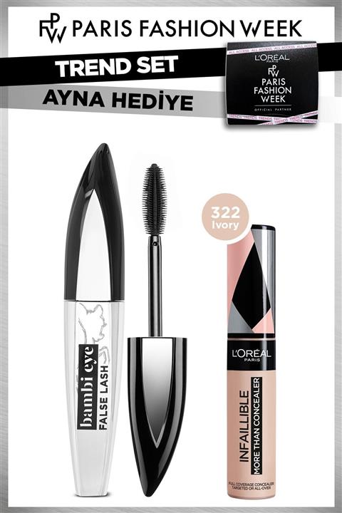 L'Oreal Paris Bambi Ekstra Siyah Maskara + Infaillable More Than Concealer 322
