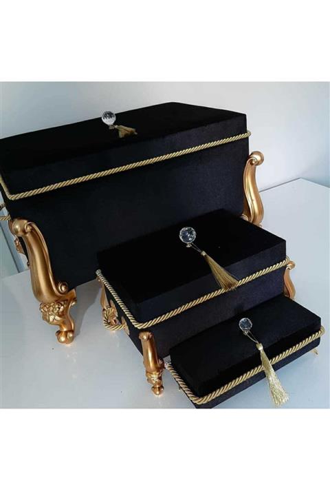 ASİL HOME ELEGANCE Asilhomeelegance Mdf Söz Nişan Bohça Düğün Gelin Çeyiz Sandık Seti 3lü As342