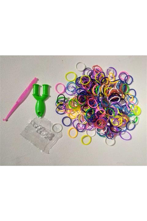 poyrazım Lastik Bileklik Örme Seti. 3 Paket. Bir Pakette Ortalama 220 Adet+aparatlar.