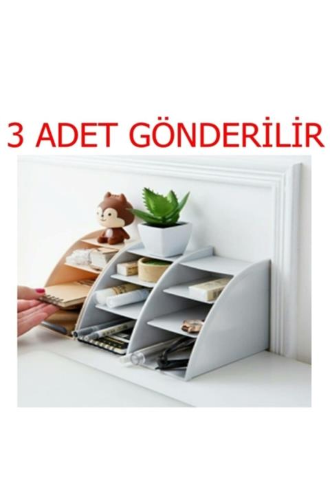 Bahat Masa Üstü Düzenleyici Organizer Makyaj Kutusu 3 Adet