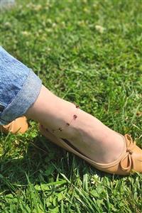 By Meriç Kadın Bordo Doğal Taşlı Zincir Model 24 Ayar Altın Kaplama Çelik Halhal