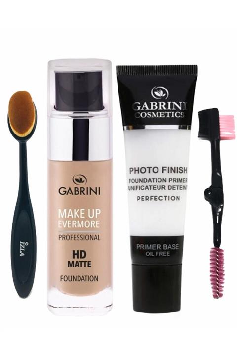 Gabrini Albino Hd Matte Fondöten 01 & Photo Finish Primer & Fondöten Sünğeri