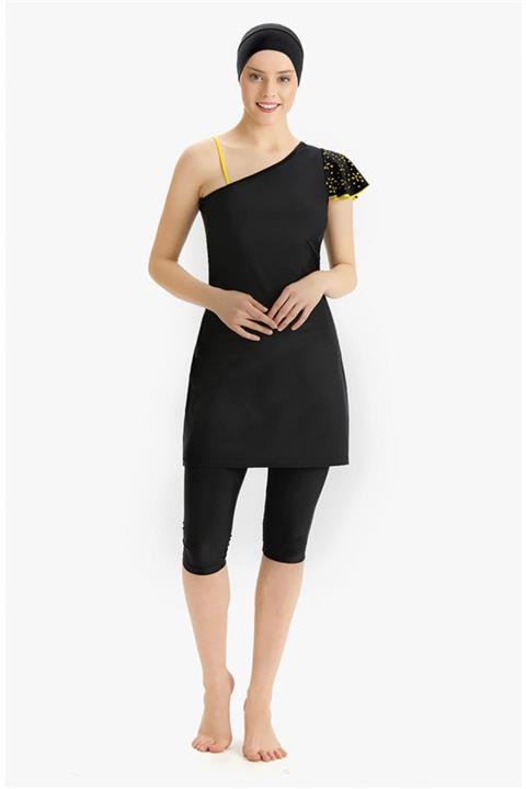 Adasea Slim Fit Likralı Kolsuz Yarı Kapalı Tesettür Mayo 3198