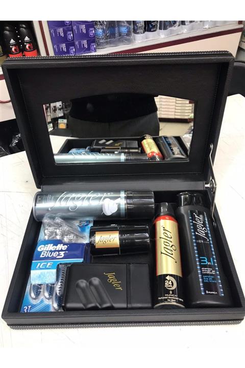 Çeyizci Damat Traş Seti Jagler Kişisel Bakım Deri Sandık