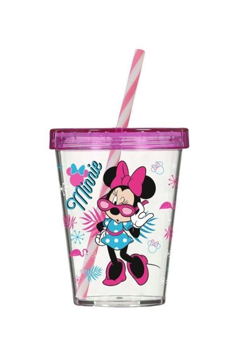 Herevin Lisanslı Gözlüklü Minnie Pipetli Bardak