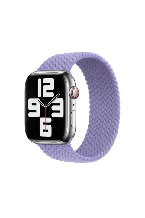 Hayal Kılıf Ingiliz Lavantası Apple Watch 1-2-3-4-5-6-7-se Uyumlu Solo Örgü Loop Kordon 38-40mm Small Beden