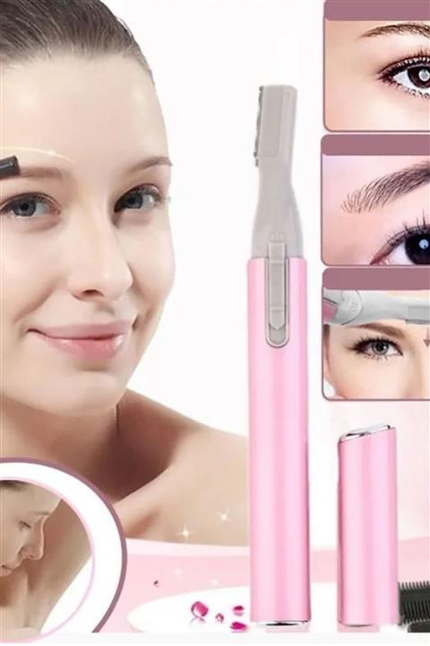 Amasra Bayan Kaş Tüy Alma Yüz Traş Aleti Kulak Burun Kaş Kıl Kesme Tıraş Makinesi Epilatör Pembe