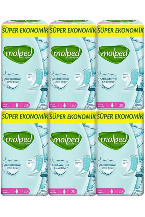 Molped Extra Hijyen Uzun Hijyenik Ped 20'li 6 Paket 120 Adet