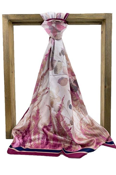 Armine Twill Şal Mürdüm-krem