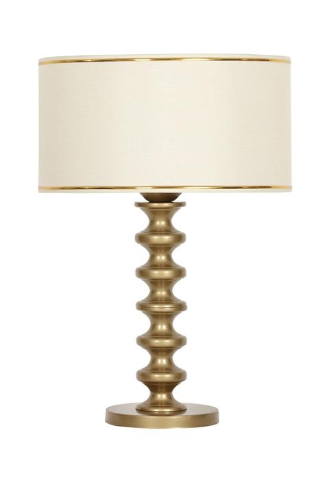 Vinner Eskitme Kaplama Jasmine Series Ab-5805 Metal Abajur - Gold Şeritli Krem