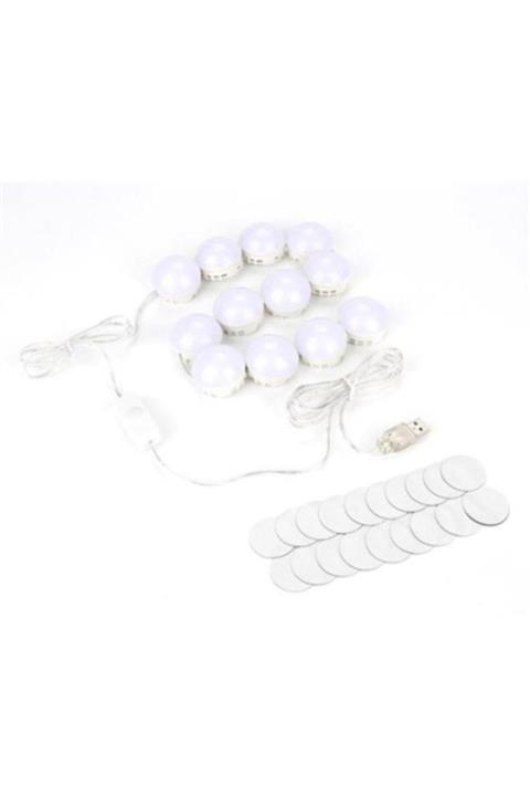 Naturalove 10 Ledli Makyaj Aynası Işığı  Ayarlanabilir Parlaklık 3 Renk BeyazGün Işığı  Sarı Işık