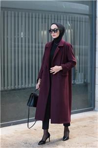 Trend Marfa Oversize Tesettür Kaşe Kaban