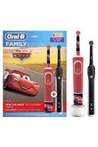 OralB Şarj Edilebilir Diş Fırçası Aile Paketi D700  Siyah + D100 (Cars)