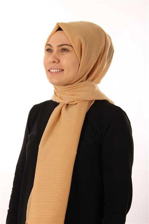 Aker Kadın Simli Çizgili Şal