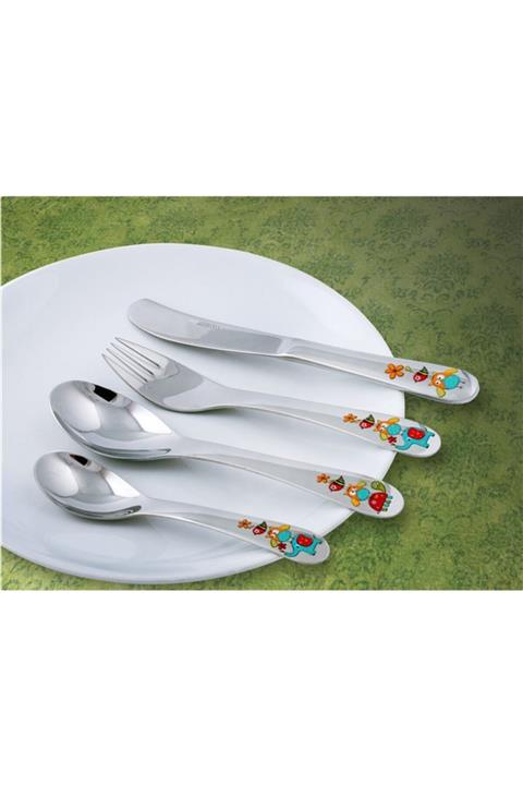 Amboss Funny 4 Parça Çocuk Çatal Kaşık Seti