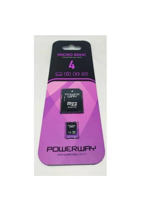 POWERWAY 4gb Micro Sdhc Sd Hafıza Kartı Adaptörlü, Mikro Sd