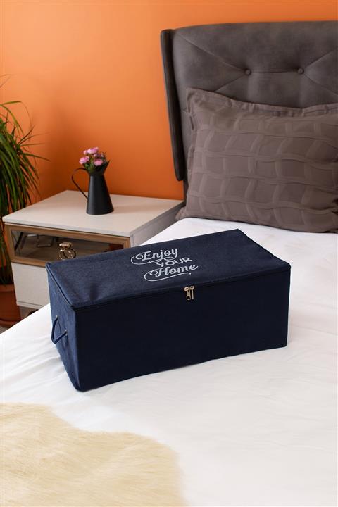 Serstil Küçük Boy Baskı Detaylı Lacivert Hurç 52 X 28 X 21 cm