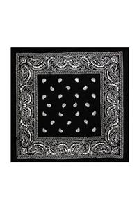 famestoned Siyah Damla Desen Penye Bandana