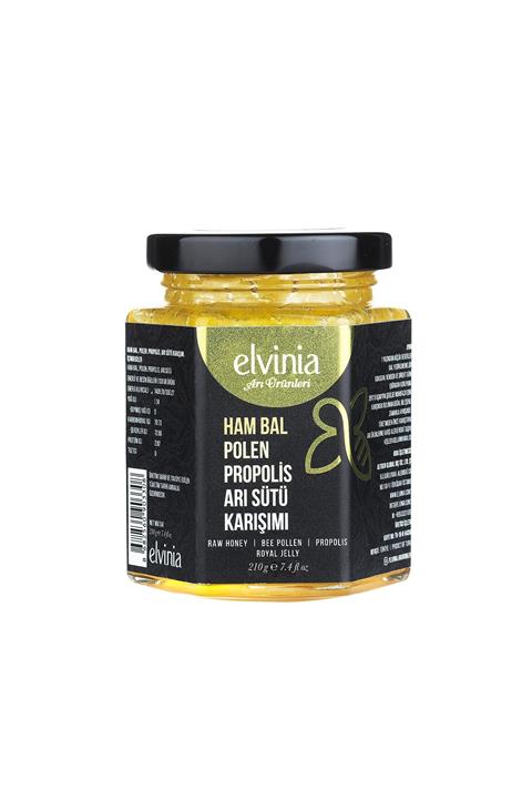 Elvinia Ham Bal - Polen - Propolis - Arı Sütü (YETİŞKİN) Karışımı 210 gr
