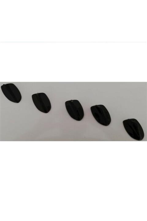 Leader Araç Anten Süs Minik Balık Sırtı 5 Li Set Siyah