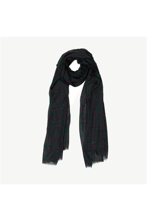 Yargıcı Ekose Desenli Yün Şal