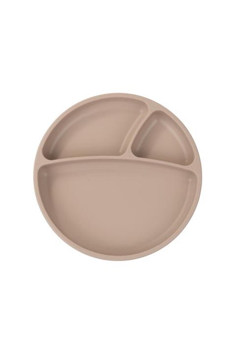 Oioi Vakumlu Mama Tabağı  Premium Silikon Bubble Beige