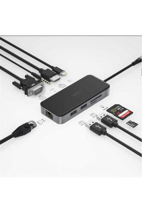 Apple Macbook Air 13 Inç Uyumlu 9in1 Premium Lightning Çoklayıcı