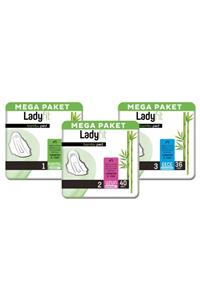 Lady Fit Ladyfit Bambu Ped Mega Avantajlı Paket (normal 48 Adet + Uzun 40 Adet + Gece 36 Adet)