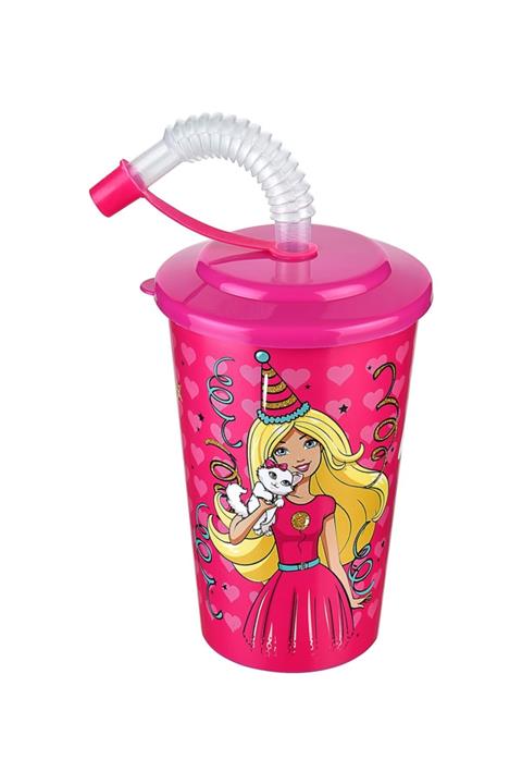 Cosiness Barbie Kapaklı Pipetli Bardak 400 Ml.
