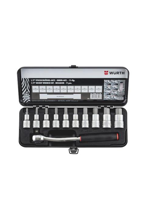 Würth 1/2 Inch Lokma Seti Altı Köşe 11 Parça