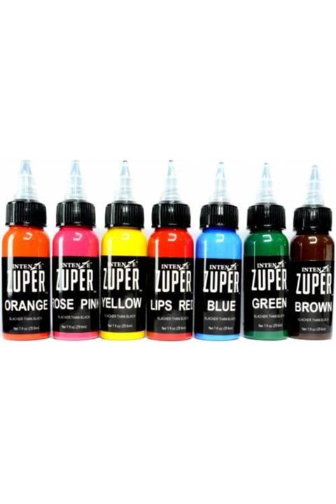 intenze Dövme Boyası Seti Intenze Zuper Set 7 Renk 30 Boya Seti