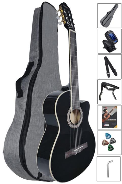 Midex Siyah Klasik Gitar Full Set Mgx/100-cs (GİGBAG CAPO TUNER ASKI METOD)